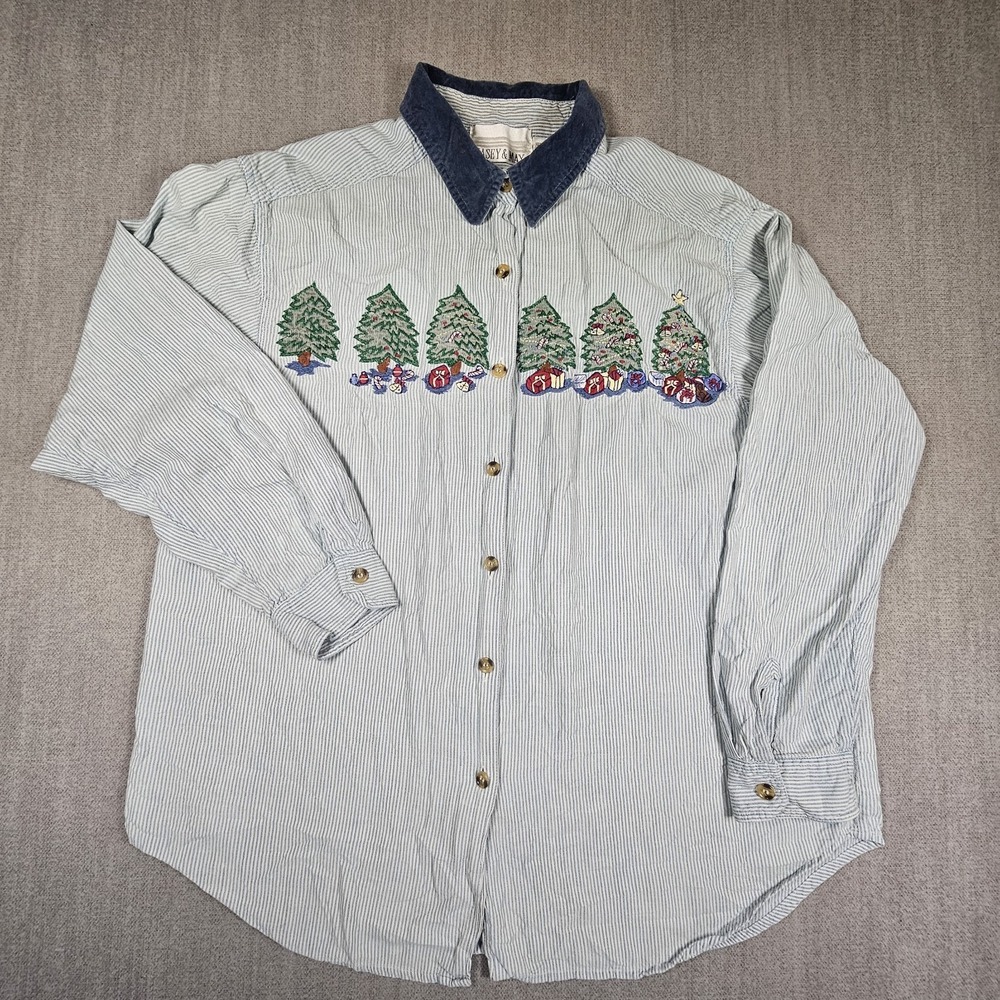 Casey and Max Women's Christmas Shirt Long Sleeve Size Large